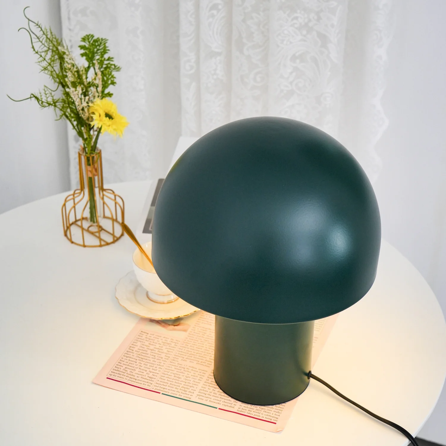 Mushroom Umbrella Table Lamp - ∅ 7.9″ x H 11.4″ / Dia 20cm x H 29cm / Orange / US plug