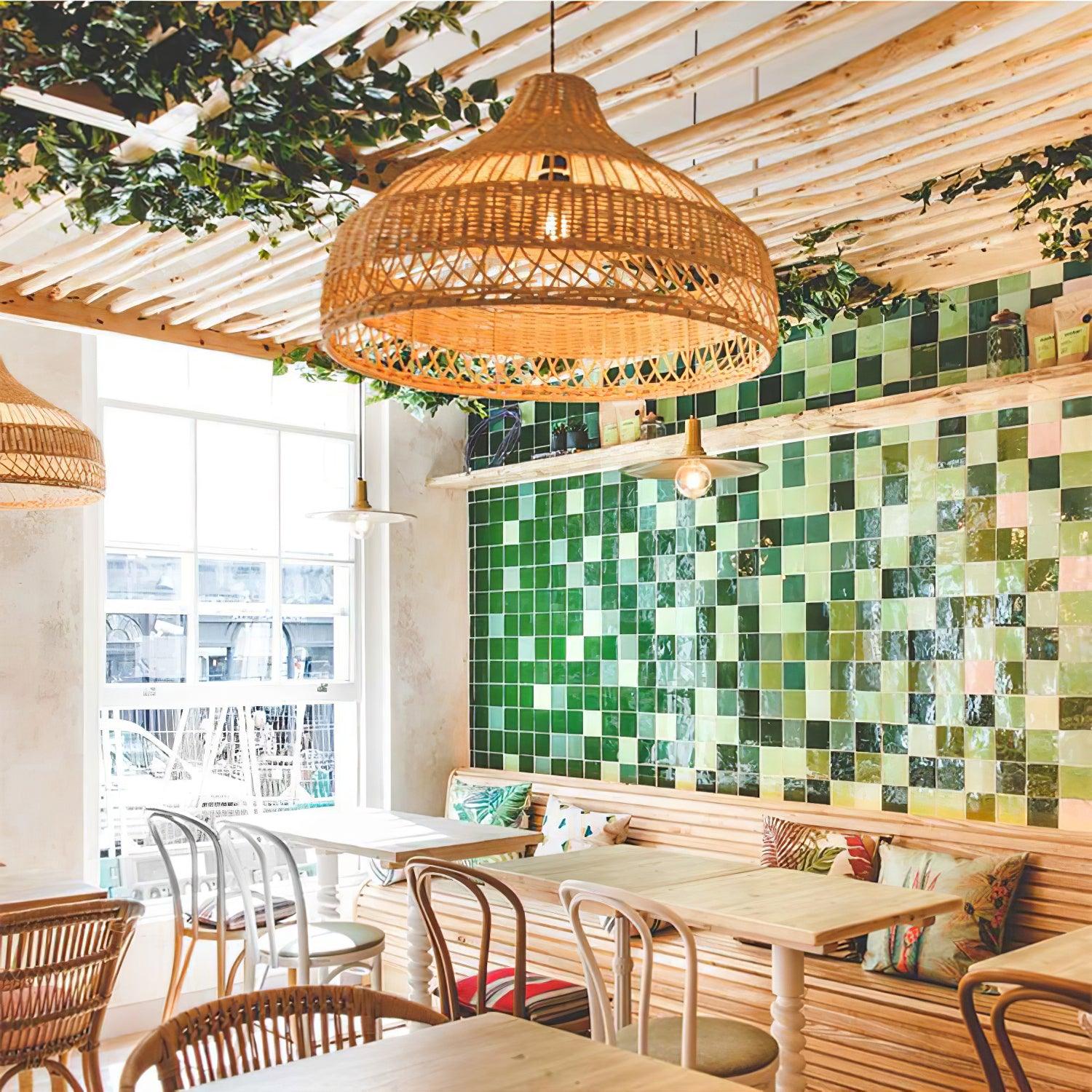 Подвесной светильник Artisanal Rattan Dome - ∅60см x 40см, натуральный ротанг
