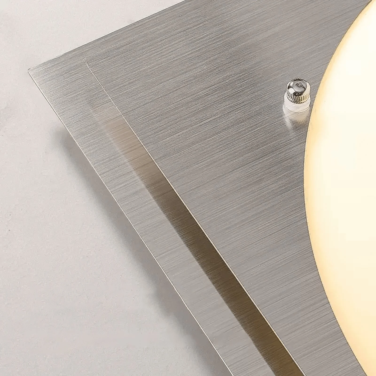 Потолочный светильник Edged Glass - 47см x 47см x 11см, нержавеющая сталь, белый, теплый свет