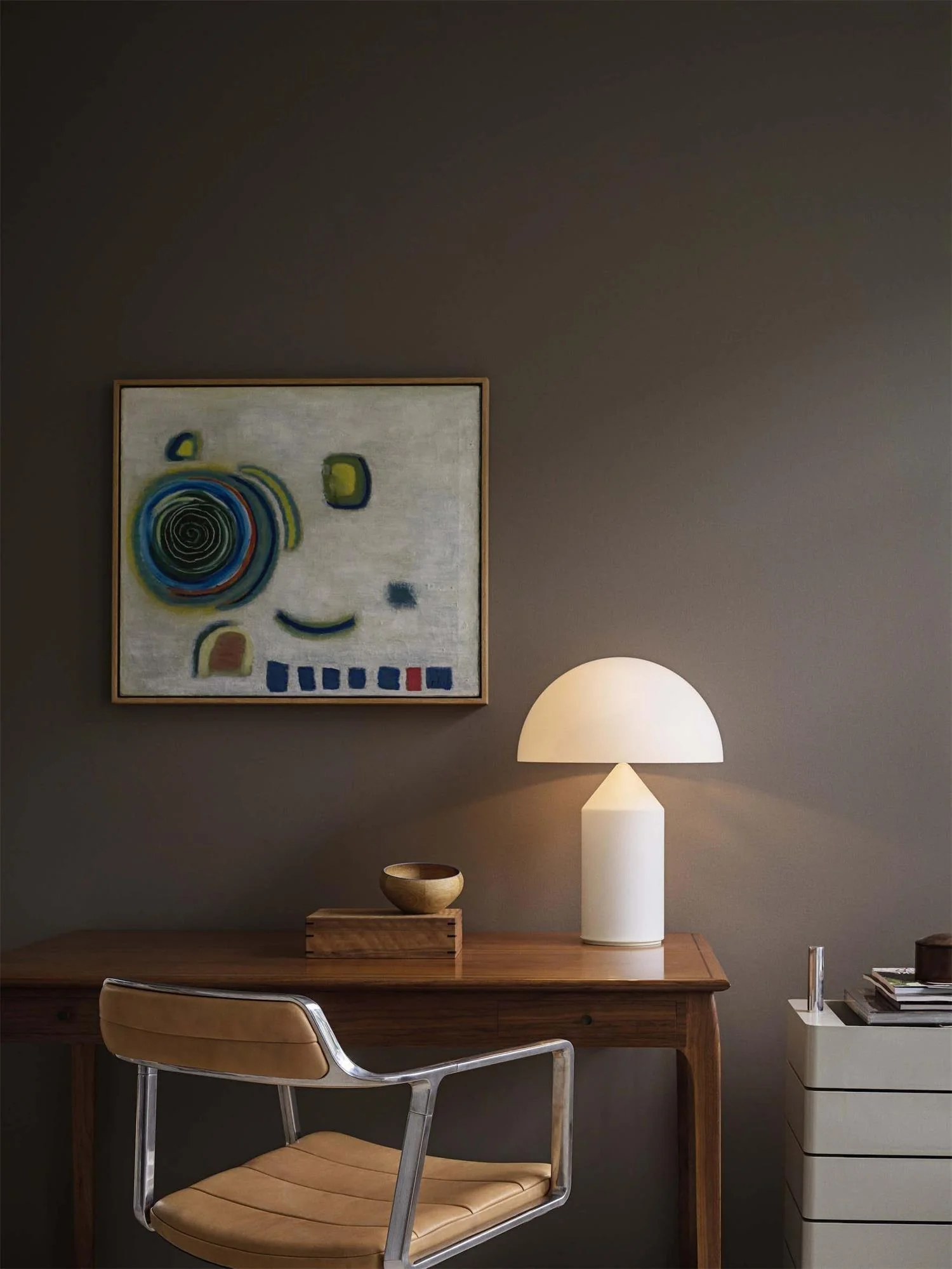 Настольный светильник Atollo Glass - ∅25см x 39см, белый, стекло