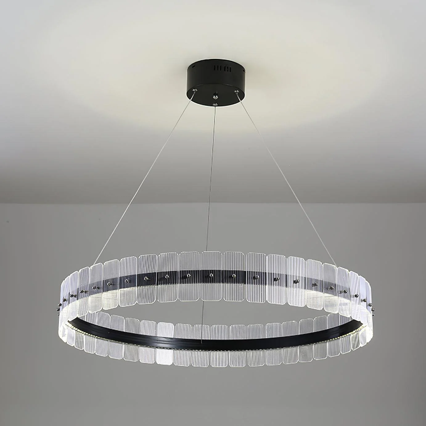 Люстра Saturno LED - ∅60см x 12см, черный, матовый, холодный свет