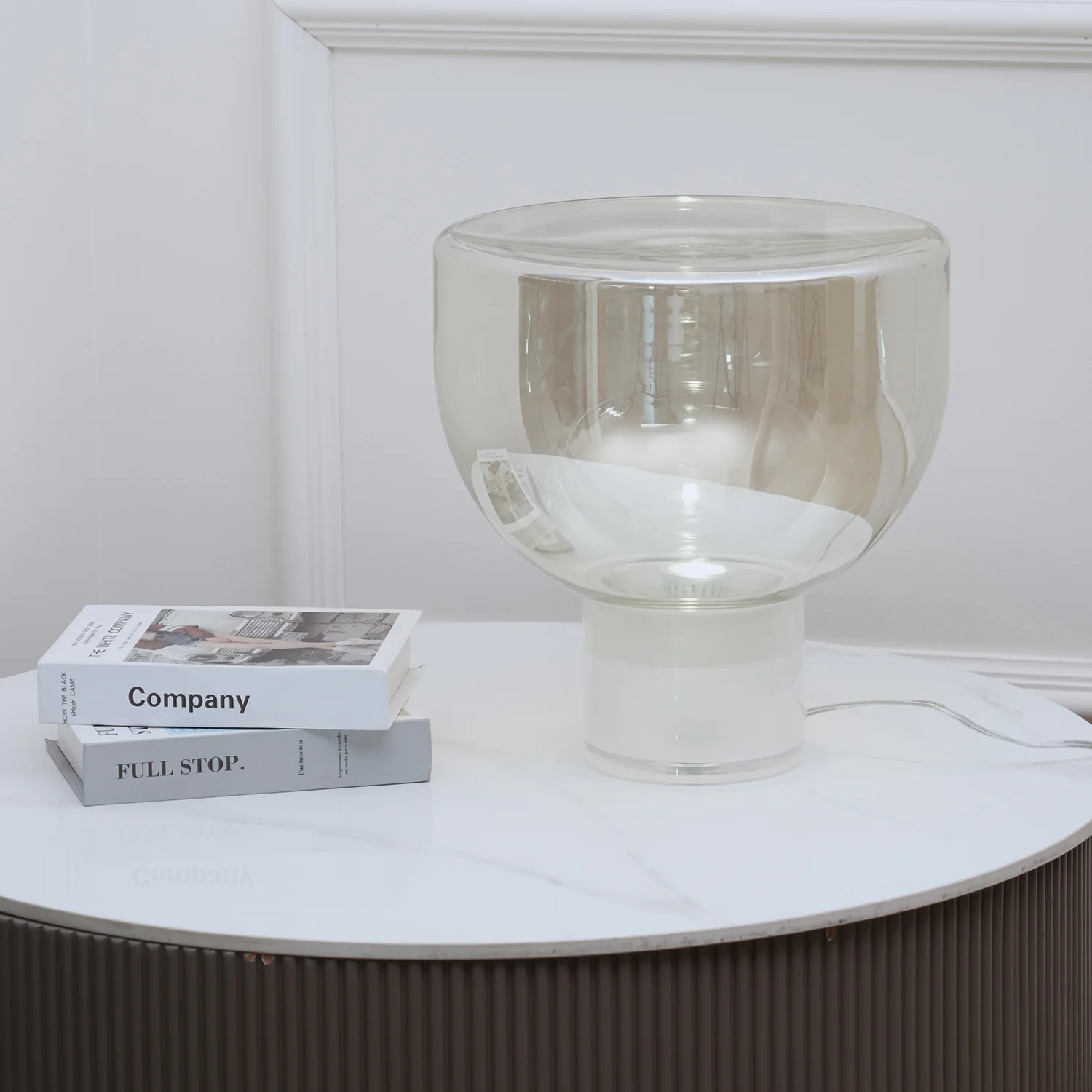 Aella Table Lamp - ∅ 14.9″ x H 14.5″ / Dia 38cm x H 37cm / Cognac / UK plug