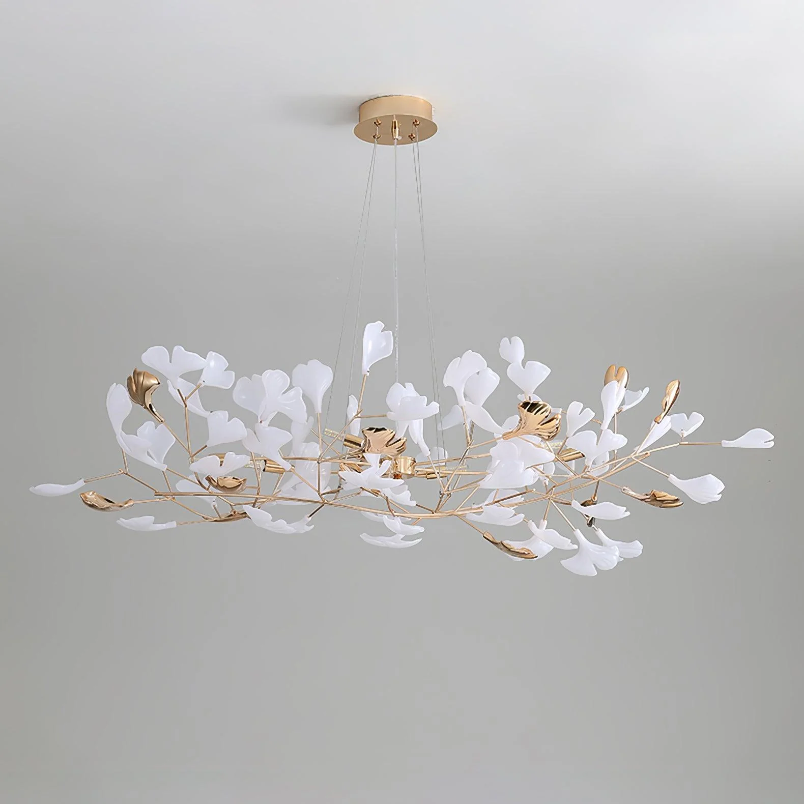 Люстра Gingko R - модель C, 120см x 45см x 45см, золотой, белый