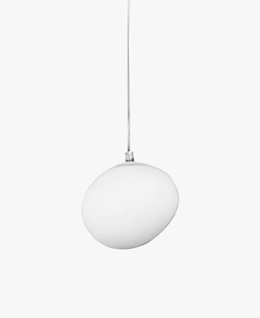 Подвесной светильник Gregg Stone Shape Glass - ∅23см x 16см, белый, теплый свет