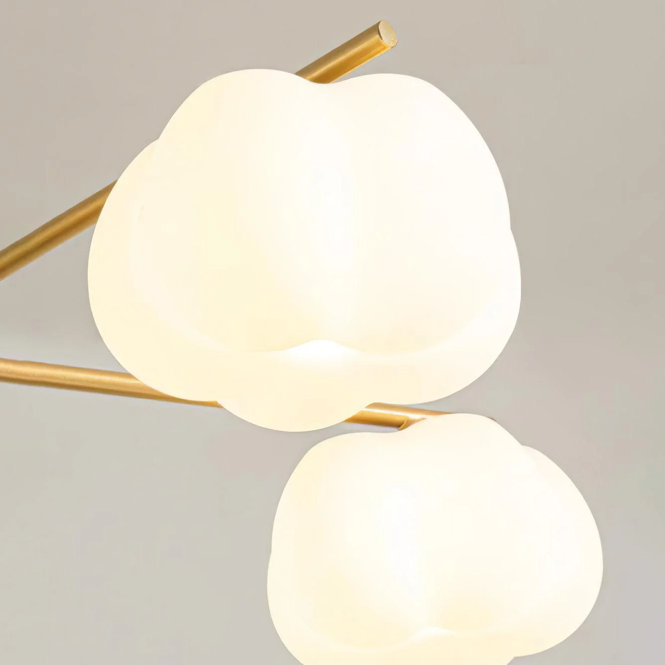Люстра Wooden Cotton Balls - 5 плафонов ∅66см x 53см, дерево, золотой, белый