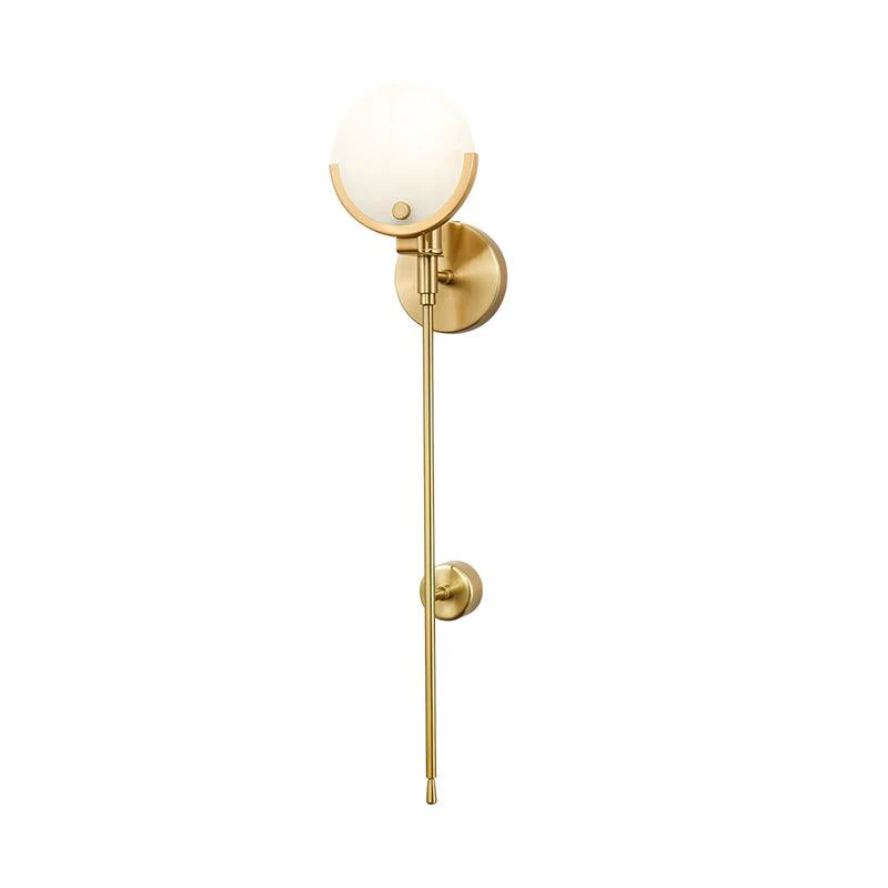 Ava Brass Wall Lamp - ∅ 4.7″ x H 13.8″ / Dia 12cm x H 35cm Set of 2 / Brass & White