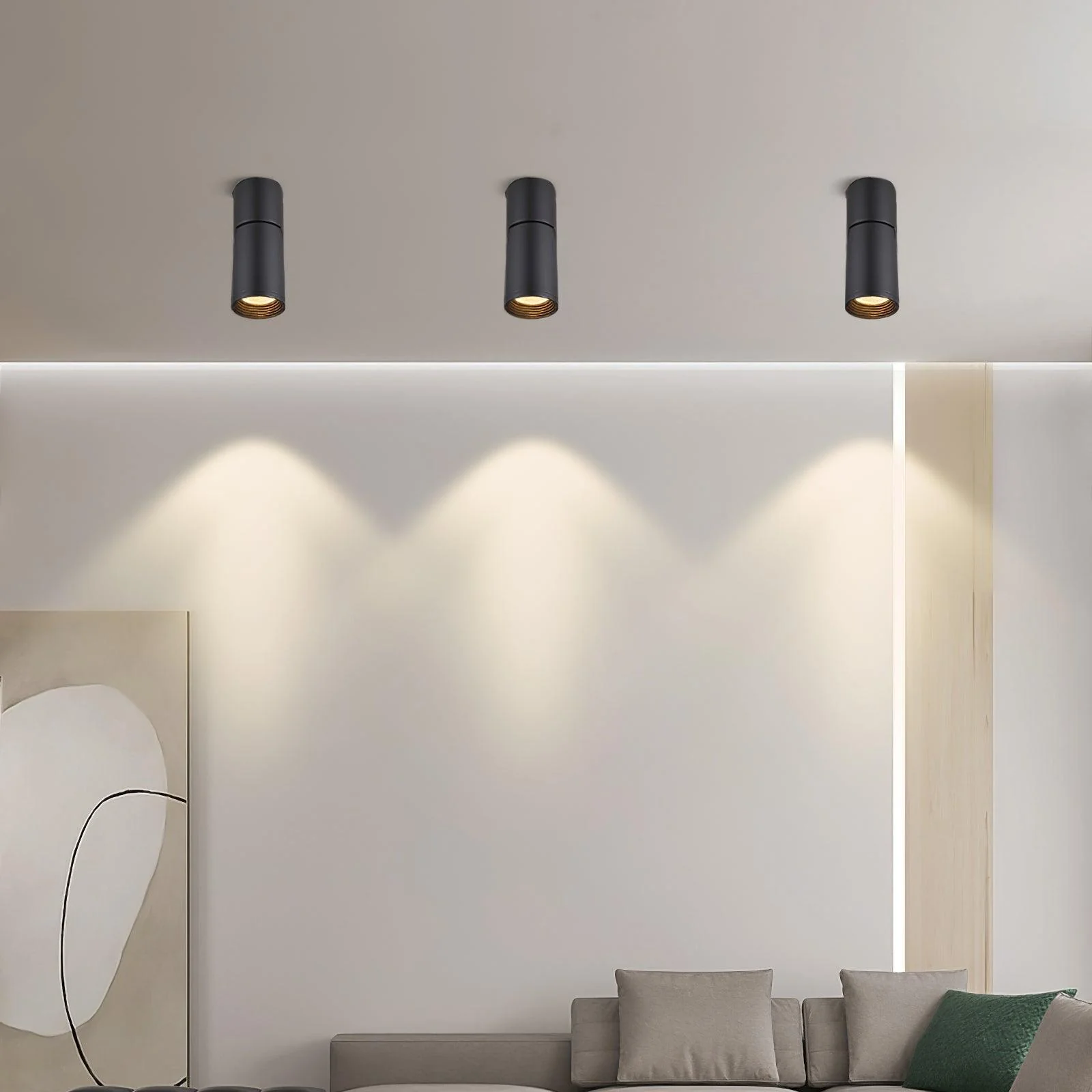 Потолочный светильник Sunny LED  - набор из 5шт, черный, теплый свет