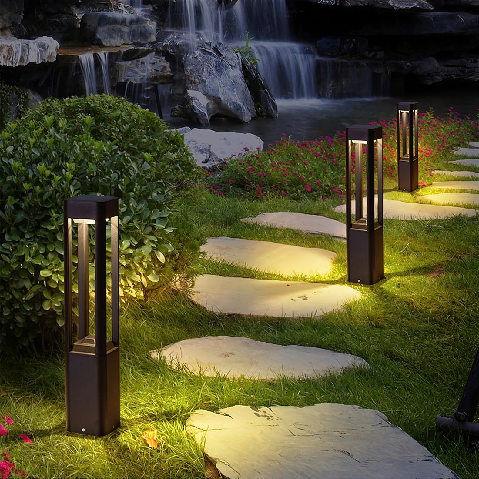 Уличный светильник Rectangular Column Garden - ∅10см x 60см, черный, теплый свет