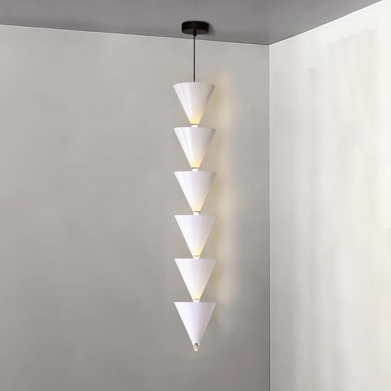Подвесной светильник Legato - 2 подвеса ∅17см x 35см, черный, холодный свет