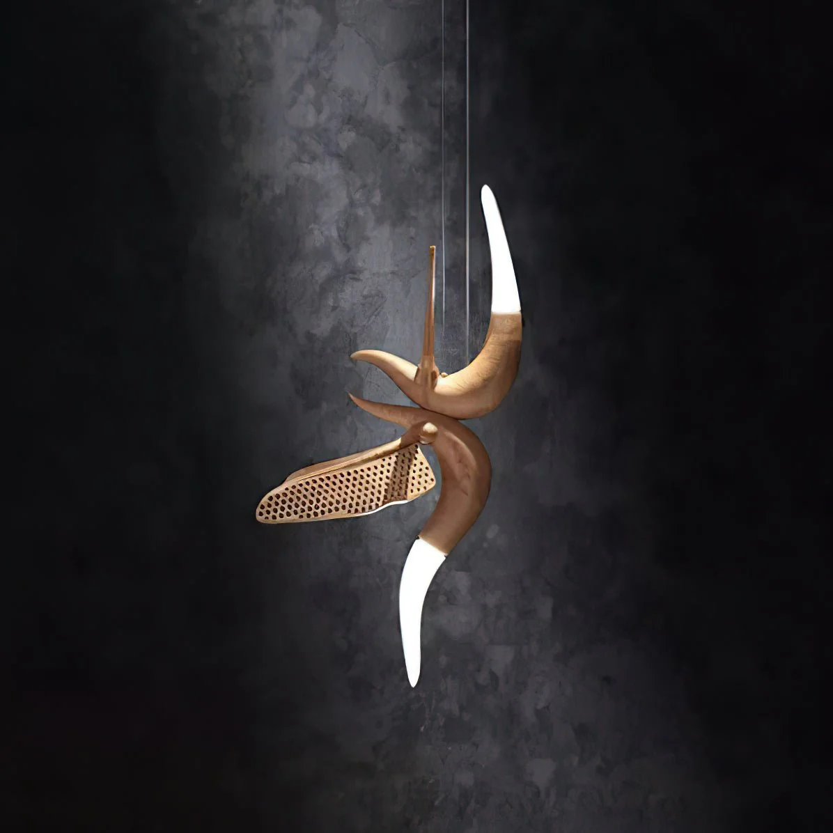 Люстра Dancer - модель E, 50см x 26см x 80см, орех, теплый свет