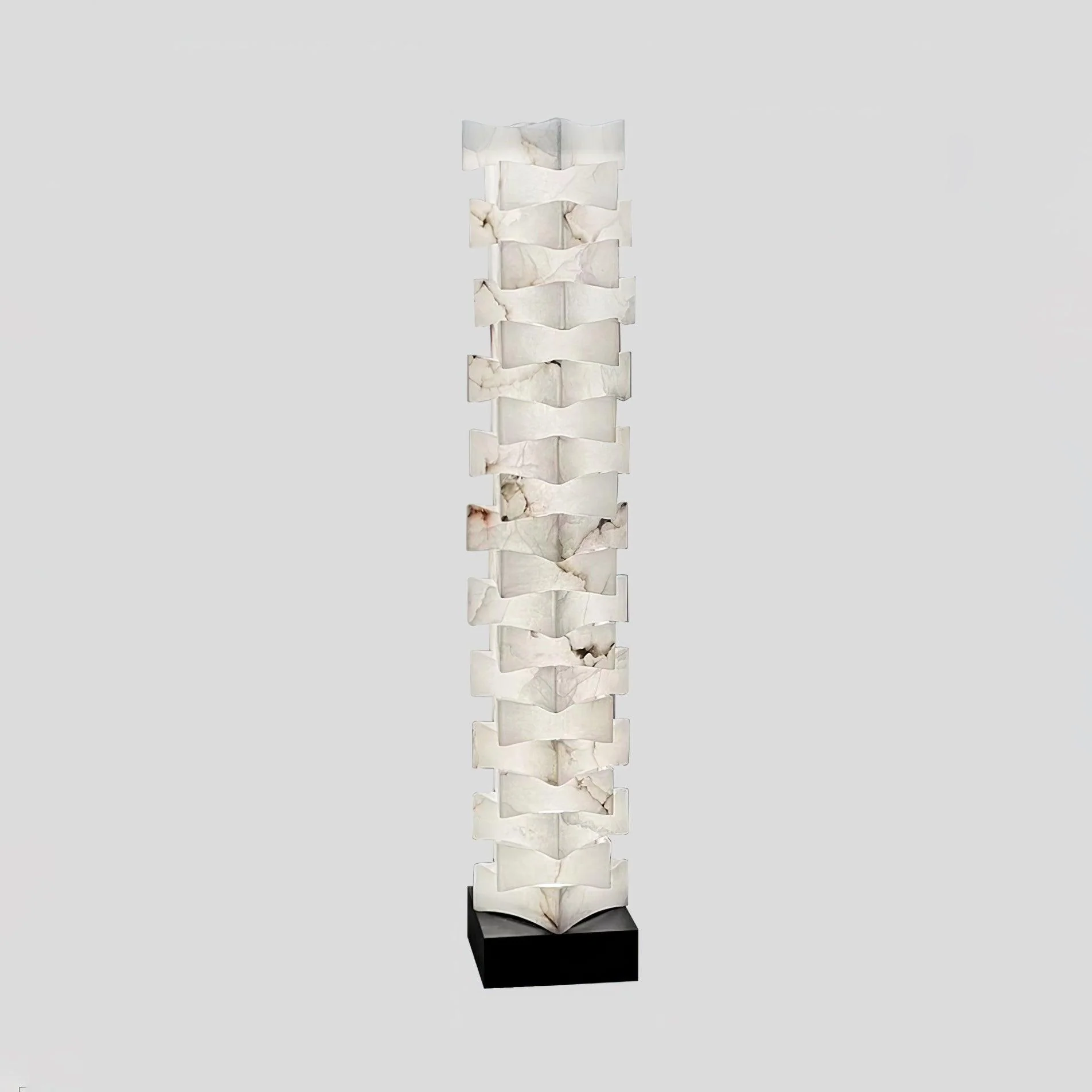 Торшер Stacked Alabaster Squares - 28см x 18см x 160см, холодный свет