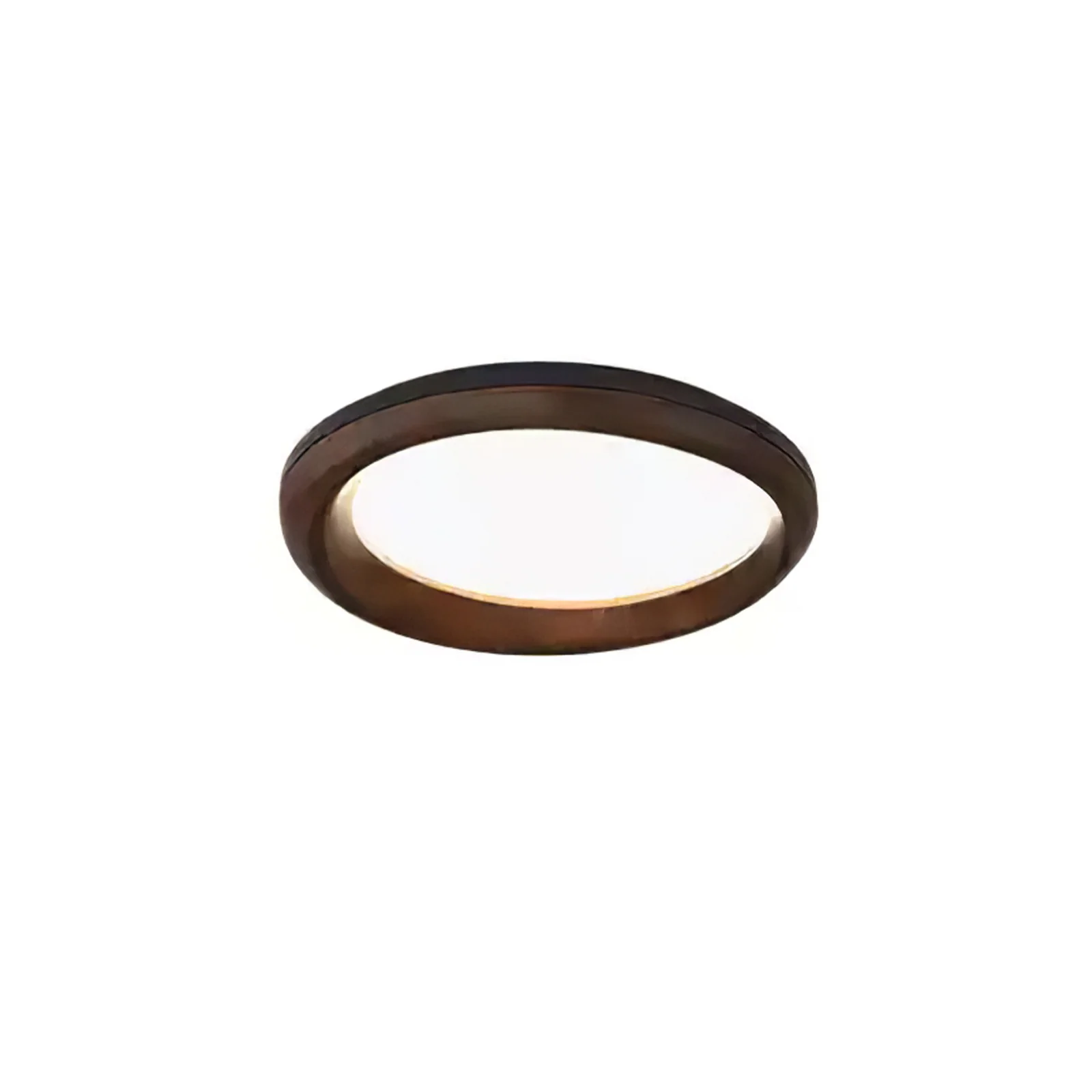 Потолочный светильник Zenova Wood  - ∅45см x 12см, черный, дерево, теплый свет