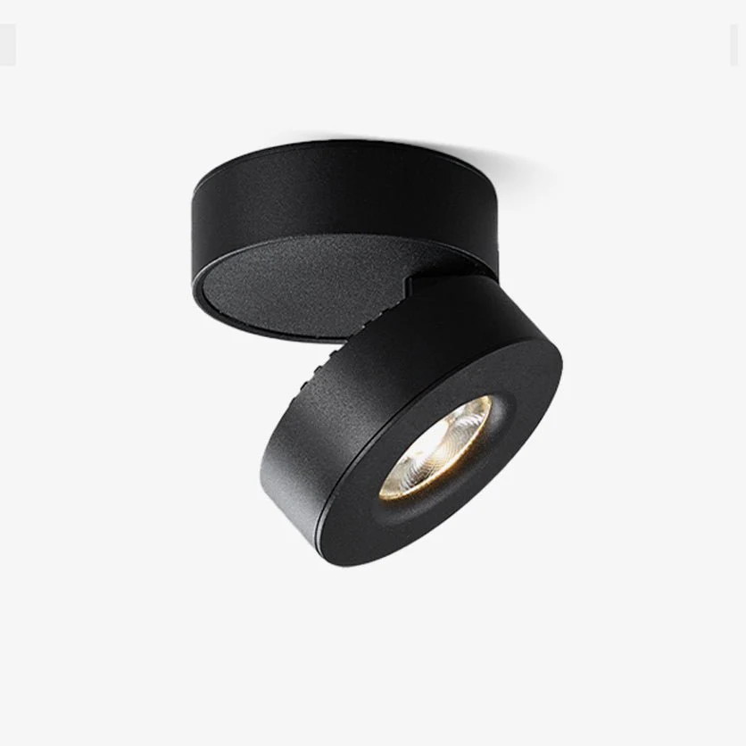 Потолочный светильник Lyric Adjustable Surface - ∅10см x 7см, черный, теплый свет
