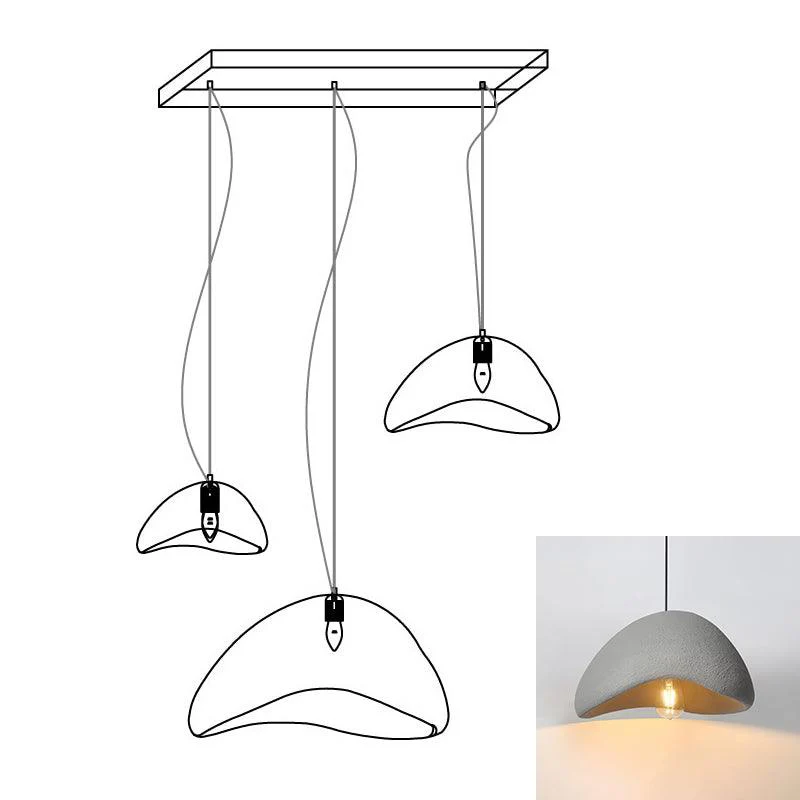 Люстра Khmara Halia Combination A - ∅40см x 22см + ∅60см x 33см, серый, длинное крепление