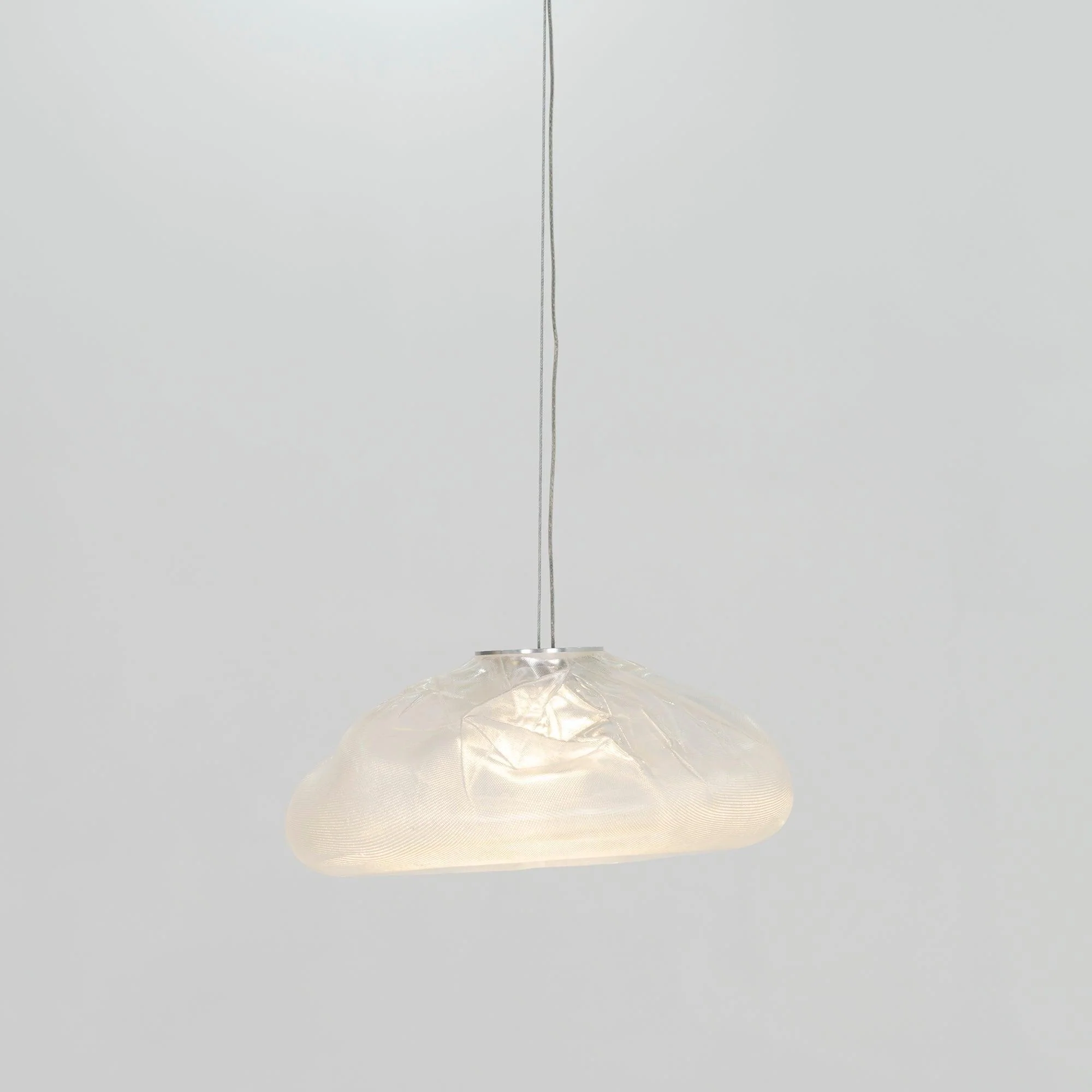 Подвесной светильник Blown Glass Mesh - 20 подвесов, круглое крепление, ∅20см, белый, стекло