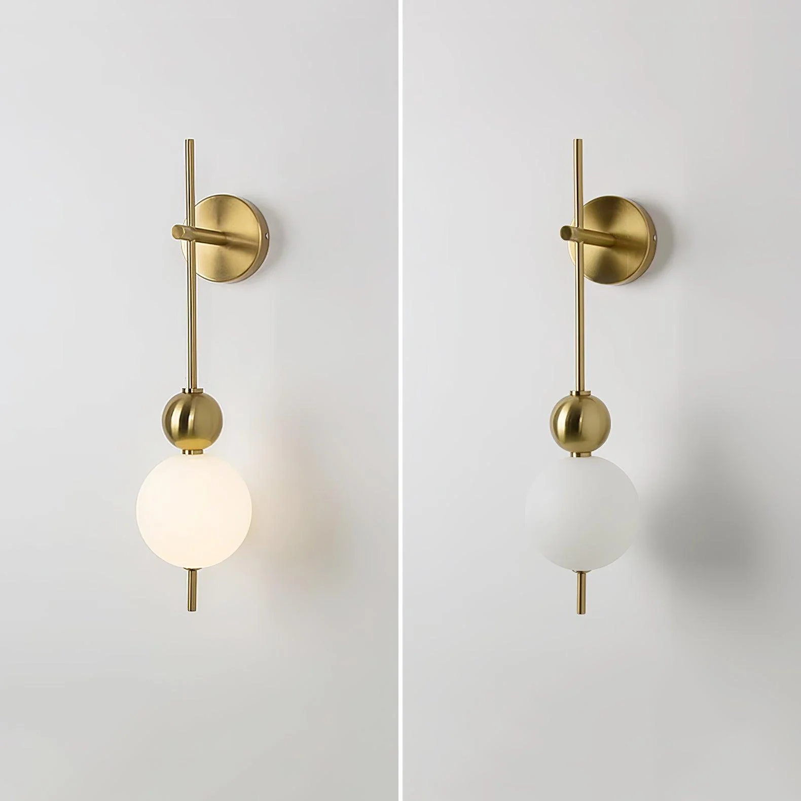 Candied Haws String Wall Lamp - ∅ 10.2″ x H 32.3″ / ∅ 15cm x H 82cm Set of 2 / Gold & White / Warm Light