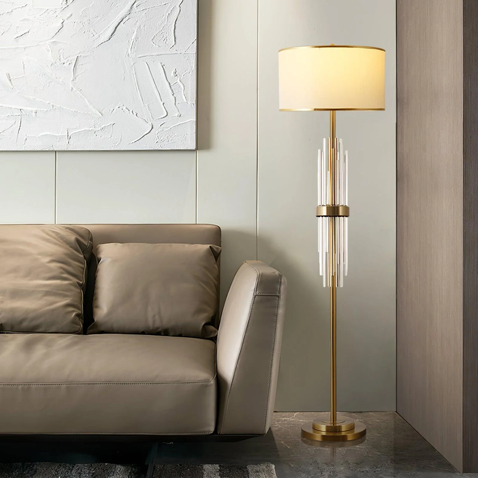 Alston Floor Lamp - ∅ 13.8″ x H 57.1″ / Dia 35cm x H 145m / Gold / AU plug