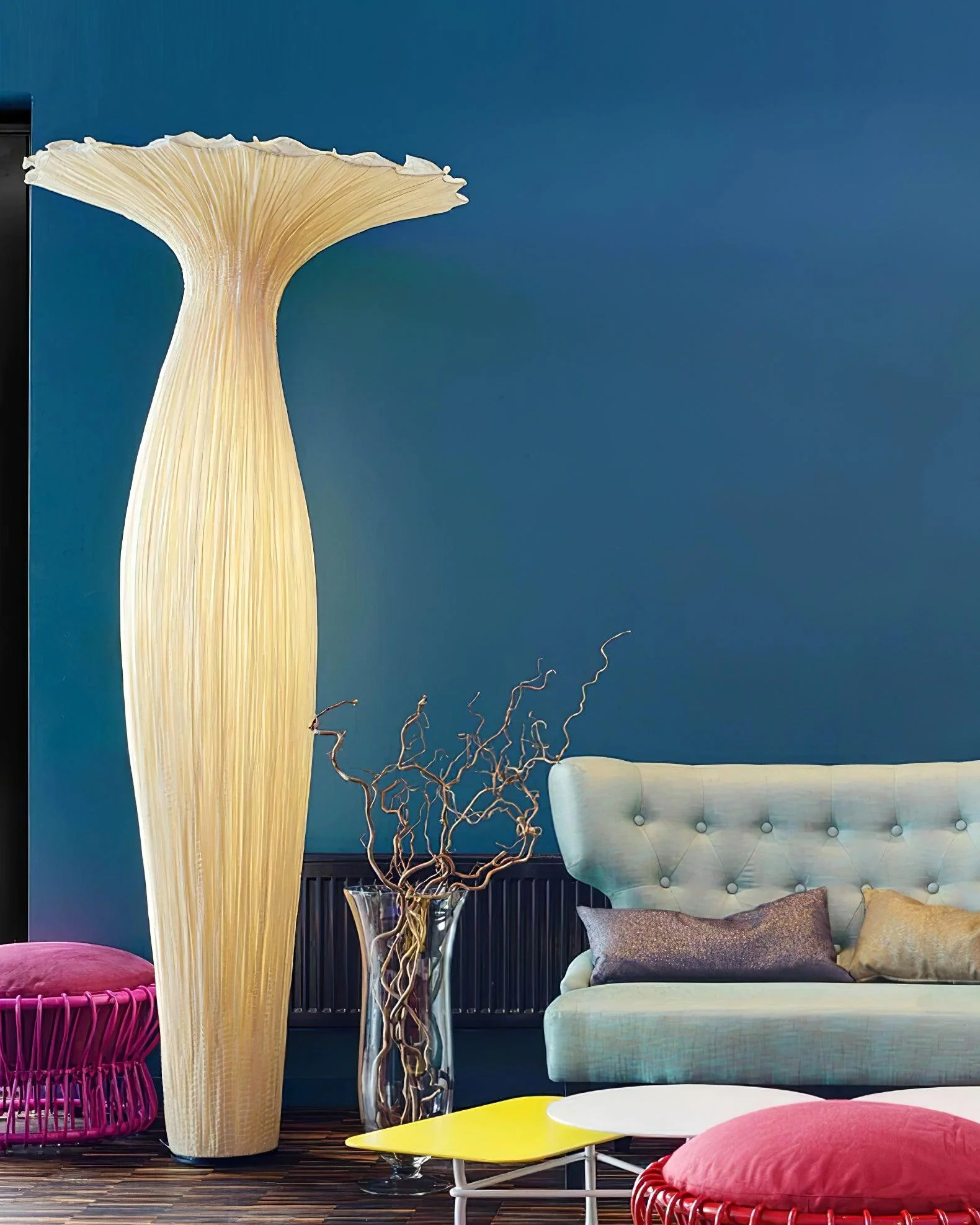 Торшер Vase Fabric - ∅50см x 110см, бежевый