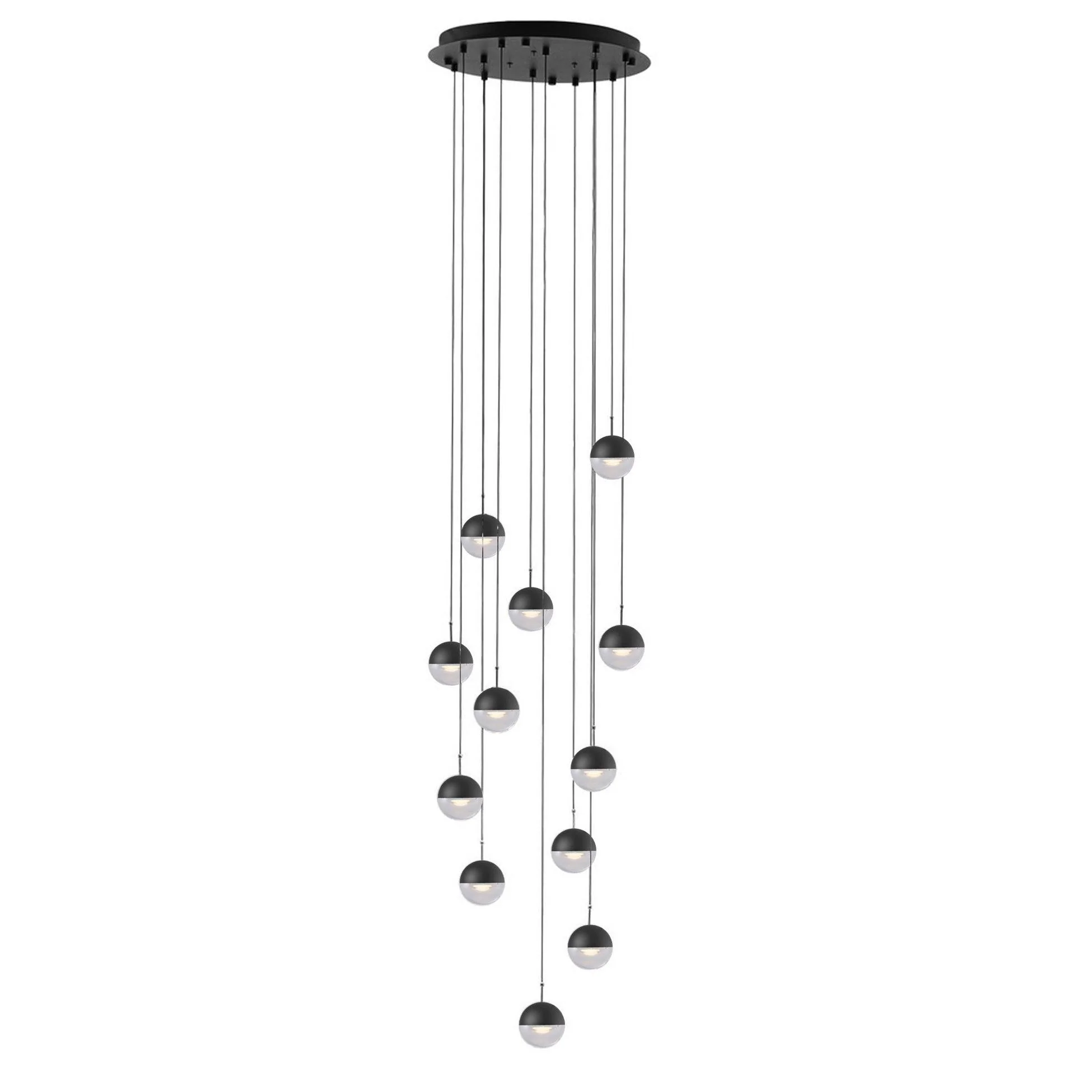 Подвесной светильник Restaurant Art LED - 5 плафонов ∅70см x 200см, розовое золото, теплый свет