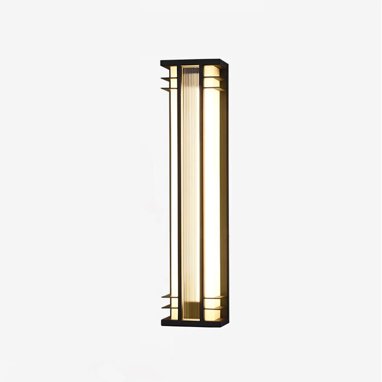 Double Axis Outdoor Wall Lamp - L 6.3″ x W 4.7″ x H 27.6″ / L 16cm x W 12cm x H 70cm Set of 2 / Model B: Solar-Powered Version / Warm Light