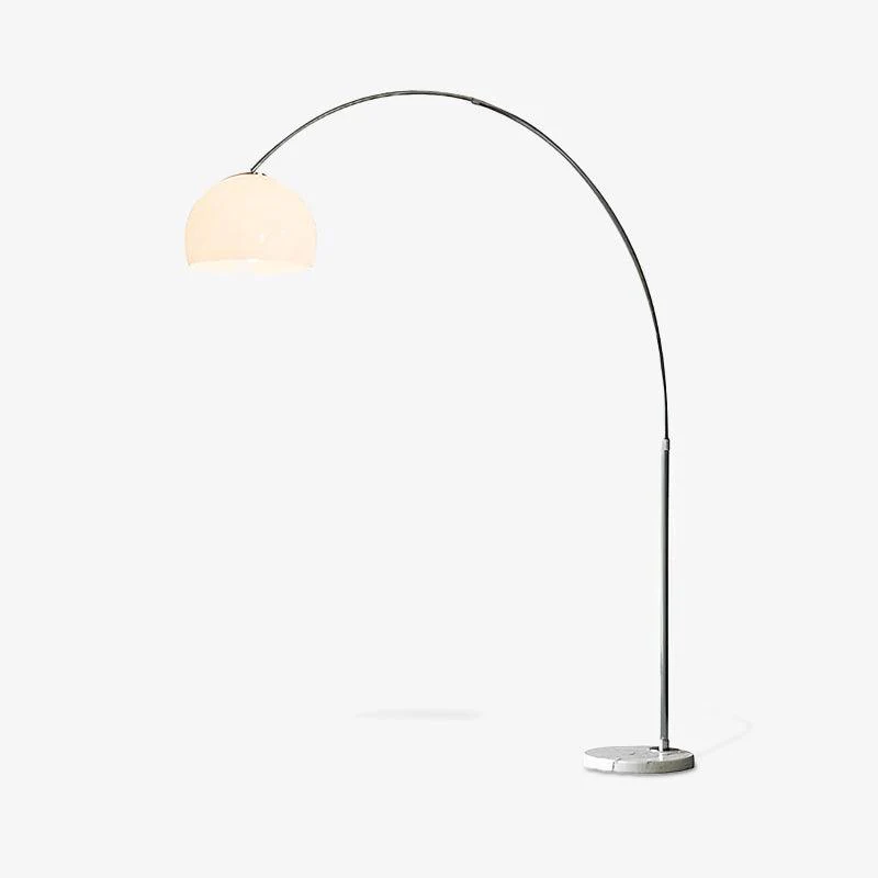 Торшер Sneedville Arched - 150см x 170см, нержавеющая сталь, сатинированный никель, белый