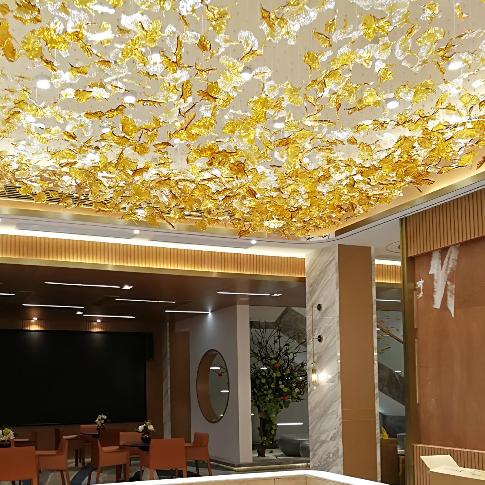 Люстра Multicolor Crystal Maple Leaf - 120см x 150см x 150см, синий, теплый свет
