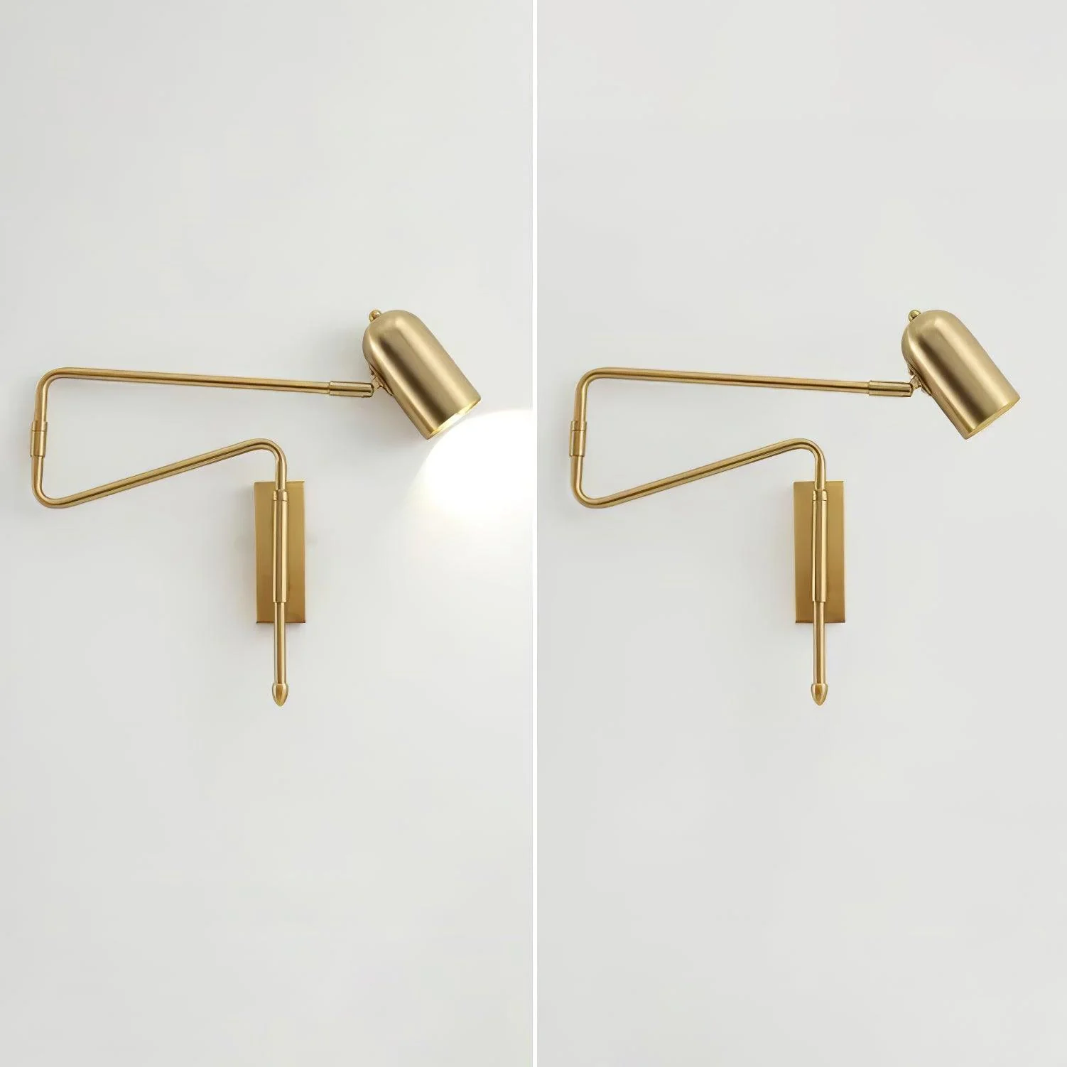 Настенный светильник Adjustable Arm Plug In - модель A, 42см x 41см, золотой