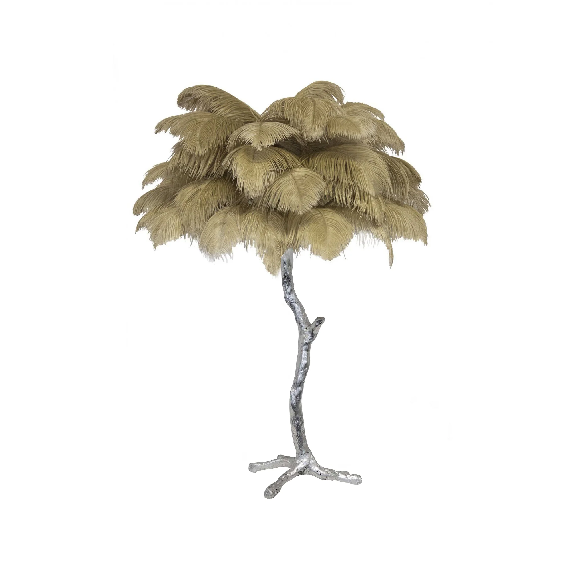 Настольный светильник Ostrich Feather - серебряный, темно-розовый