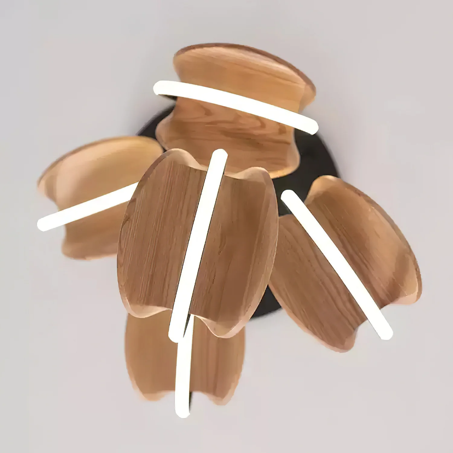 Люстра Elliot Rings - 9 подвесов ∅60см x 110см, орех, теплый свет