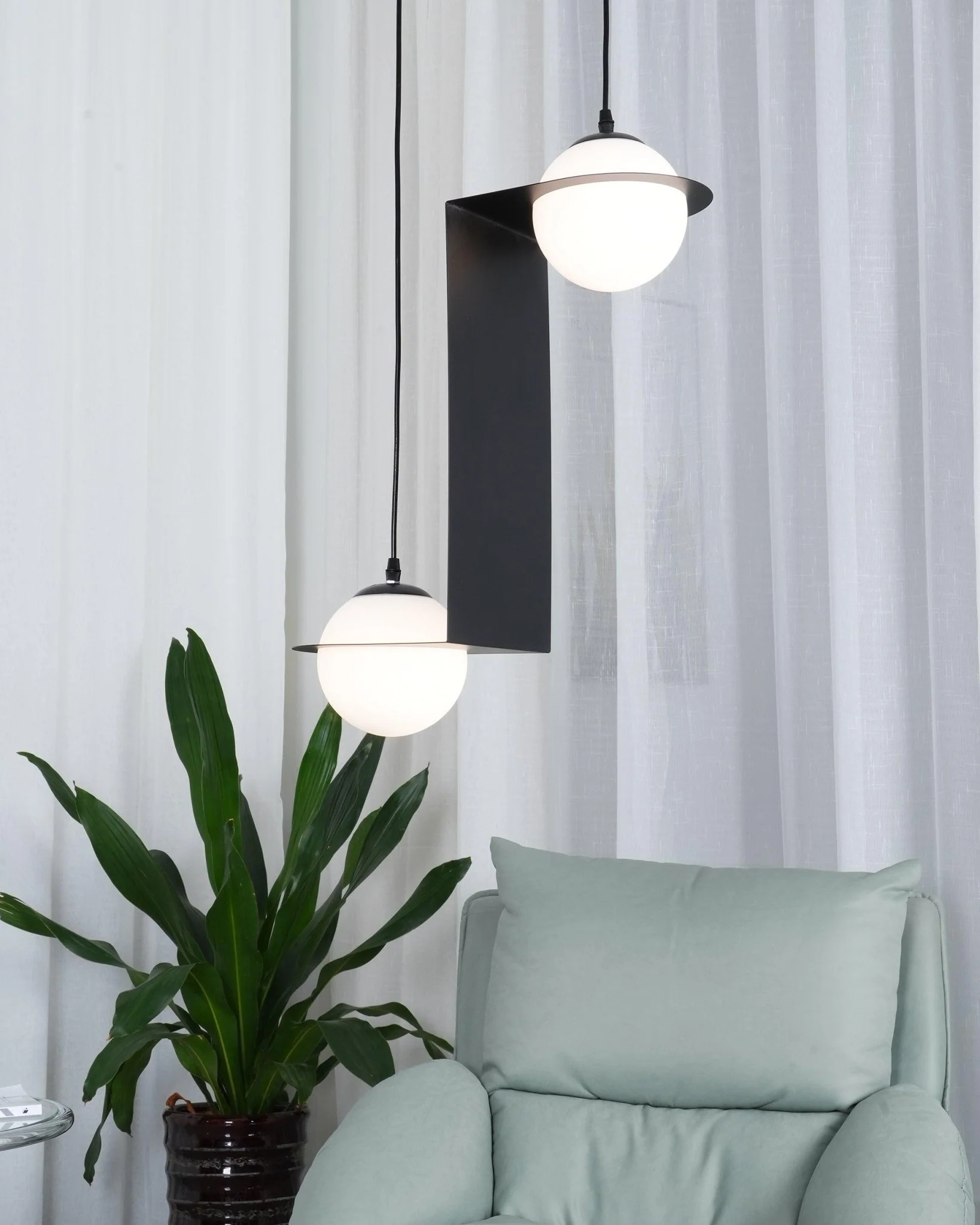 Orbion Black Pendant Lamp - Laurent-07 ∅85см x 20см, черный