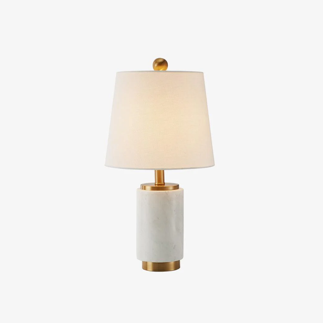 Joan Marble Table Lamp - ∅ 11″ x H 20.8″/ Dia 28cm x H 53cm / Black Marble / UK plug