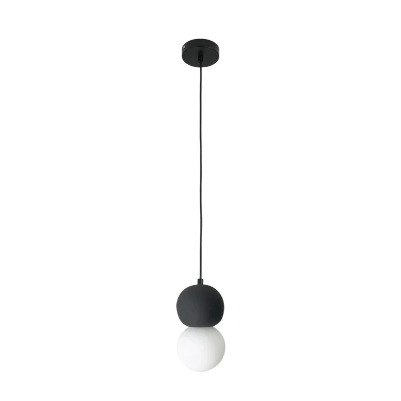 Подвесной светильник Origo - ∅10см x 20см, черный, белый, цемент