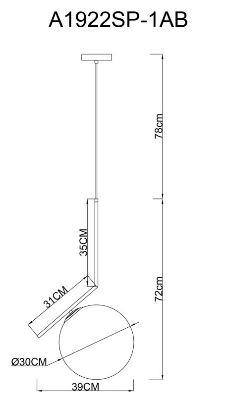 Светильник подвесной Arte Lamp BOLLA-UNICA A1922SP-1AB