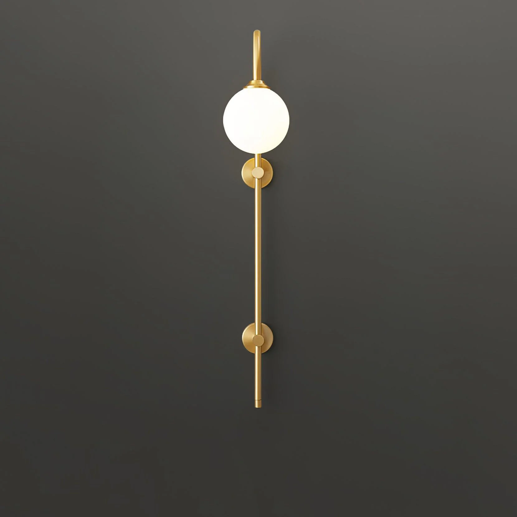 Настенный светильник Globe Brass - ∅15см x 120см, золотой, белый