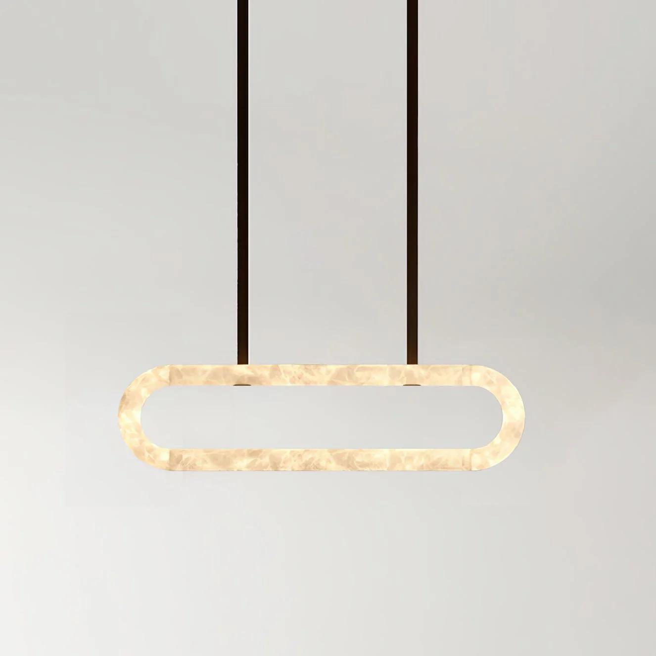 Люстра Circle Alabaster - 100см x 25см x 8см, темно-коричневый, белый алебастр, теплый свет