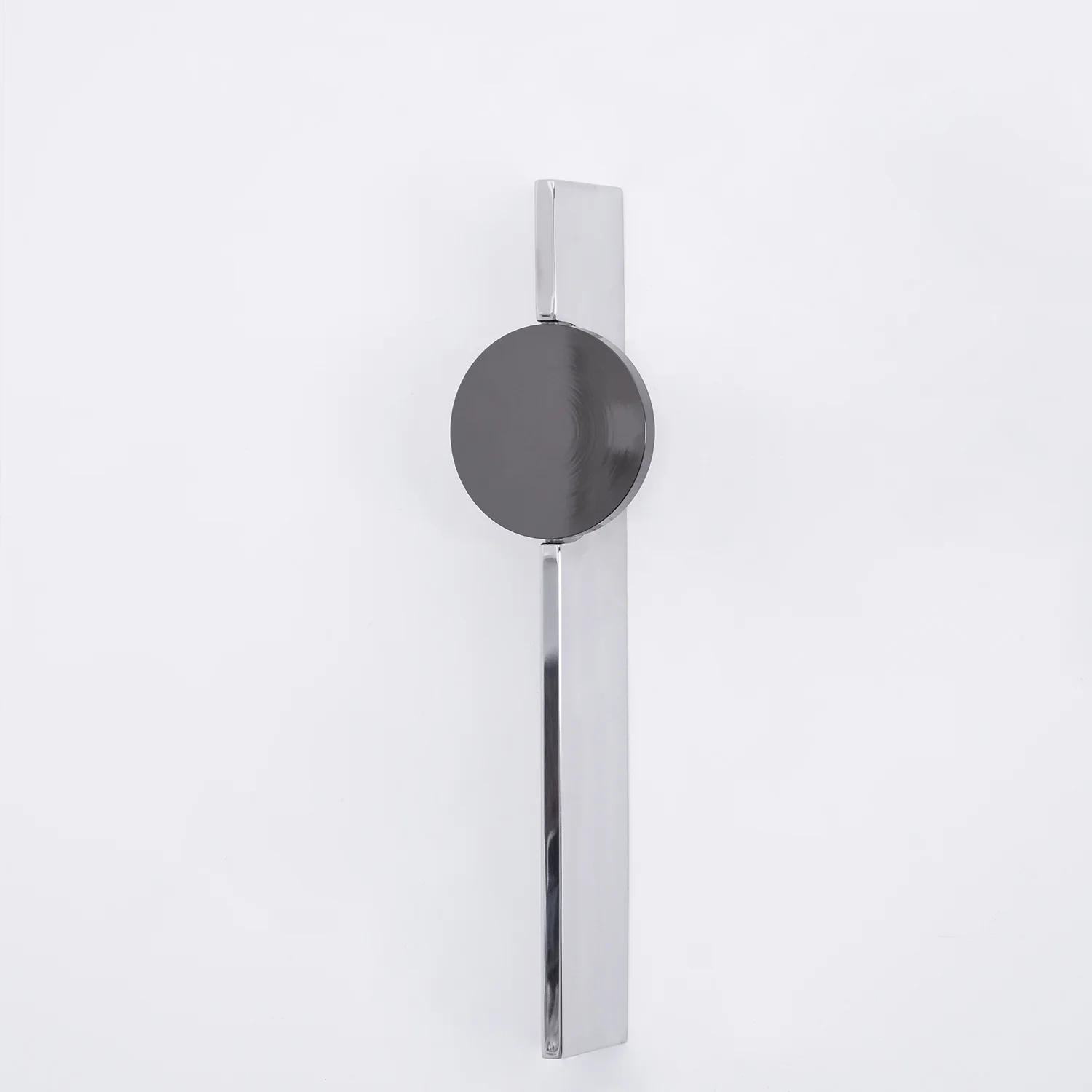 Creative Light And Shadow Wall Lamp - 2-Lights: ∅ 4.1″ x H 14.9″ Set of 2 / Chrome & Black / Warm Light