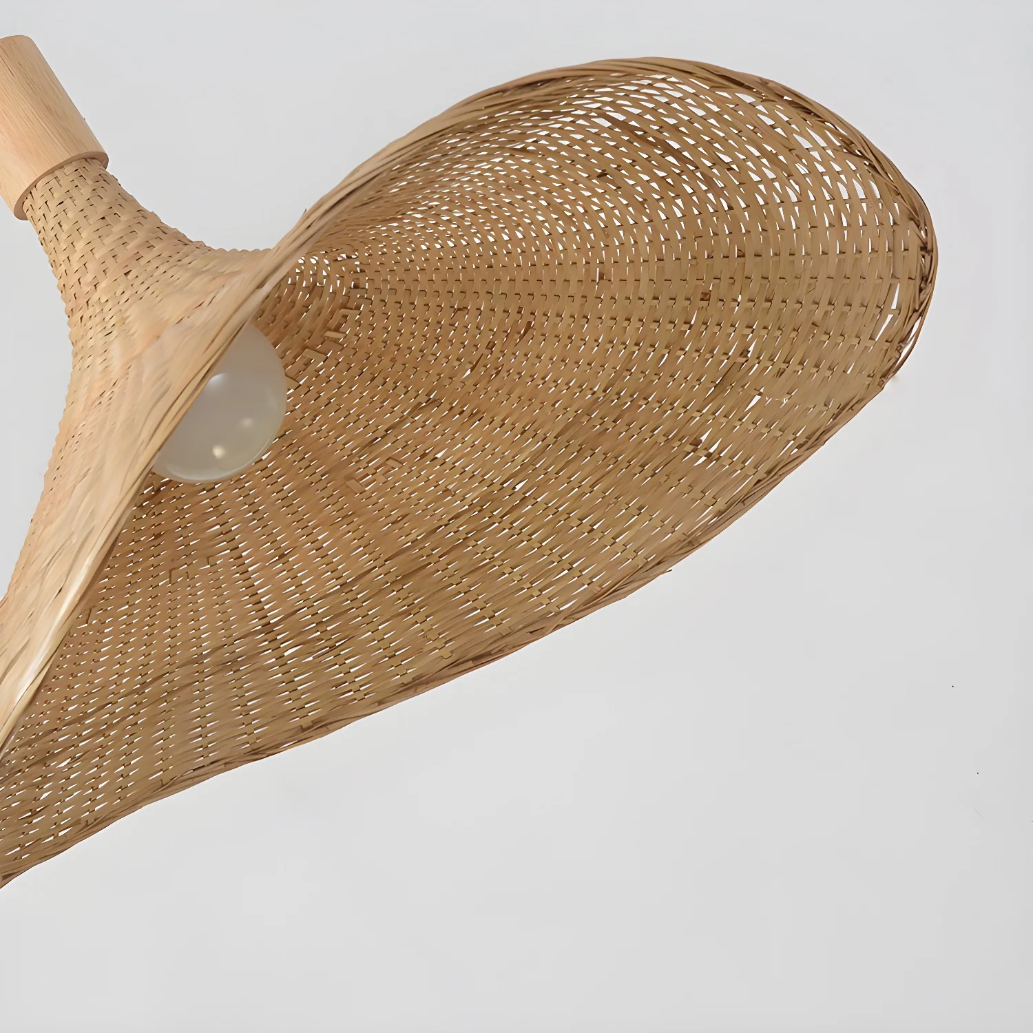 Подвесной светильник Rattan Weave Hat - ∅40см x 30см, натуральный ротанг