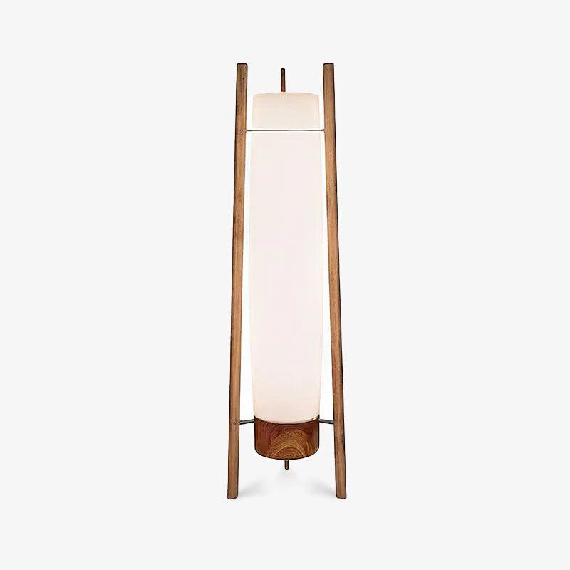 Side LED Floor Lamp - ∅ 17.7″ x H 63″ / Dia 45cm x H 160cm / Walnut & White / AU plug
