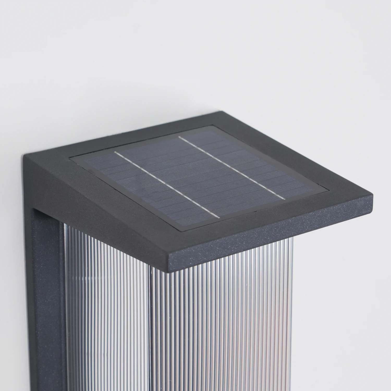 Oleron Box Outdoor Solar Wall Lamp - Set of 2 / Black / Warm Light