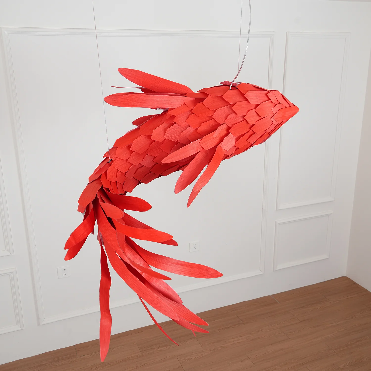 Люстра Crimson Swirl Koi - 200см, красный, холодный свет