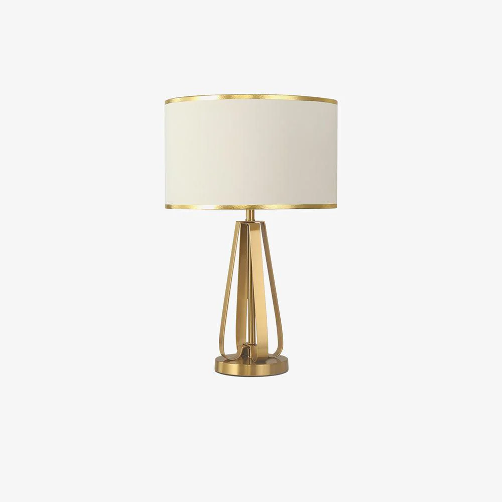 Laila Table Lamp - ∅ 15″ x H 22″ / Dia 38cm x H 56cm / Gold & White / AU plug