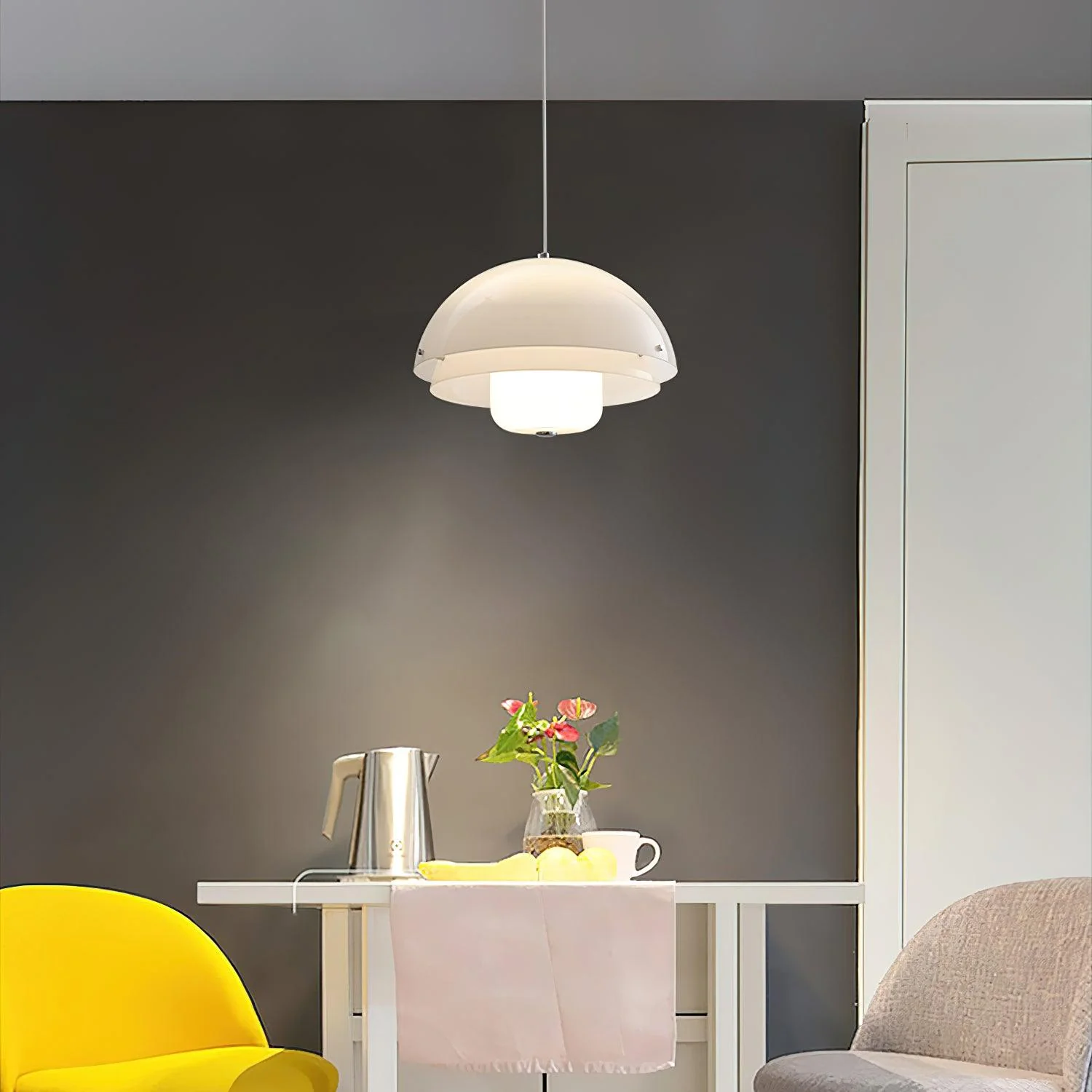 Подвесной светильник Milk White Layer - ∅40см x 29см, белый