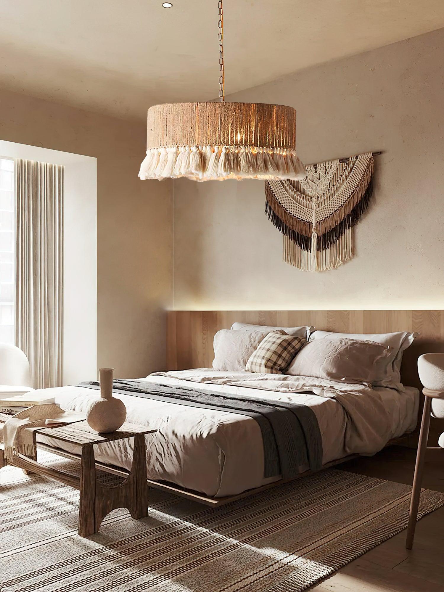 Подвесной светильник Boho Rara - модель А ∅30см x 37см, бежевый, белый