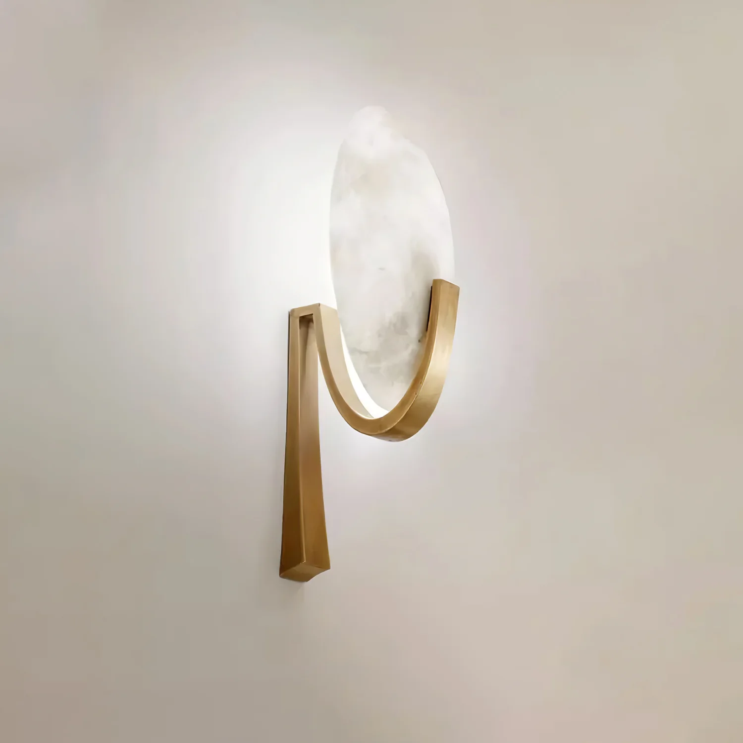 Alice Alabaster Wall Lamp - ∅ 7.9″ x H 19.7″ / Black & Warm Light / Set Of 2