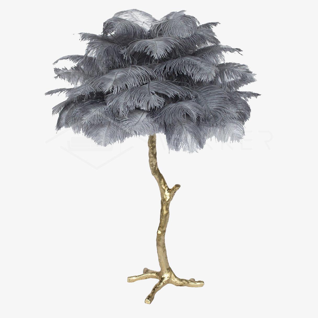 Настольный светильник Ostrich Feather - серебряный, темно-розовый