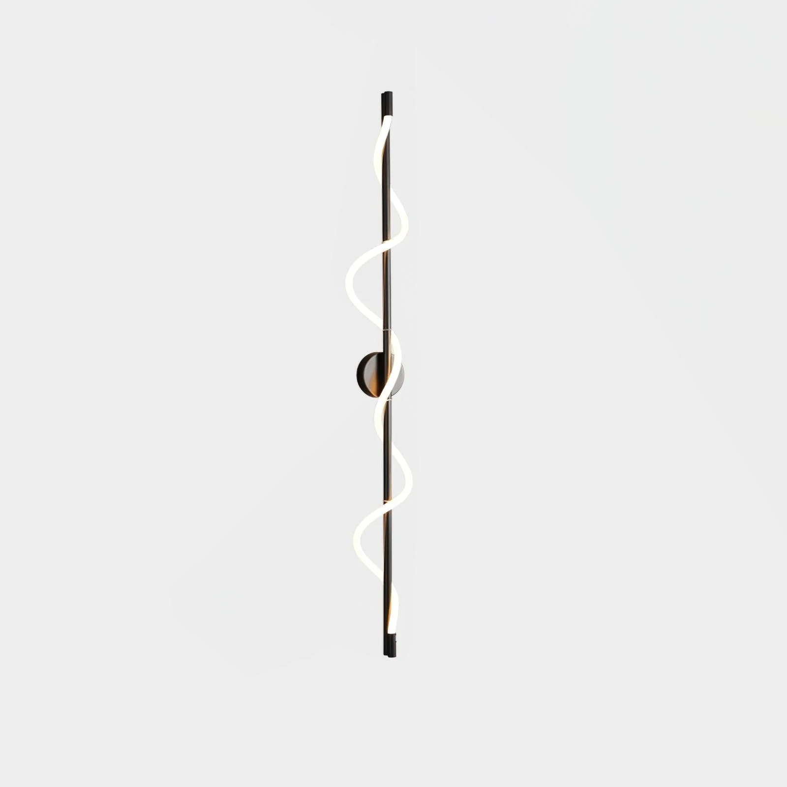 Flexible Linear Curve Wall Lamp - W 9.8″ x H 47.2″ / W 25cm x H 120cm Set of 2 / Black & White / Remote Control Dimmer
