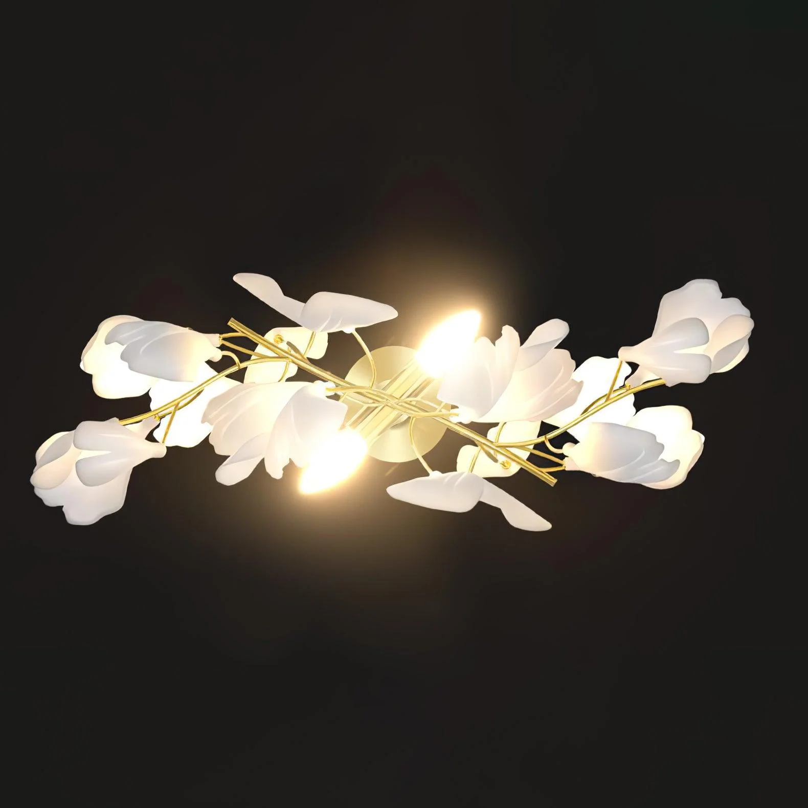 Настенный светильник Gingko Flowers Plug-in - ∅30см x 60см, золотой, белый