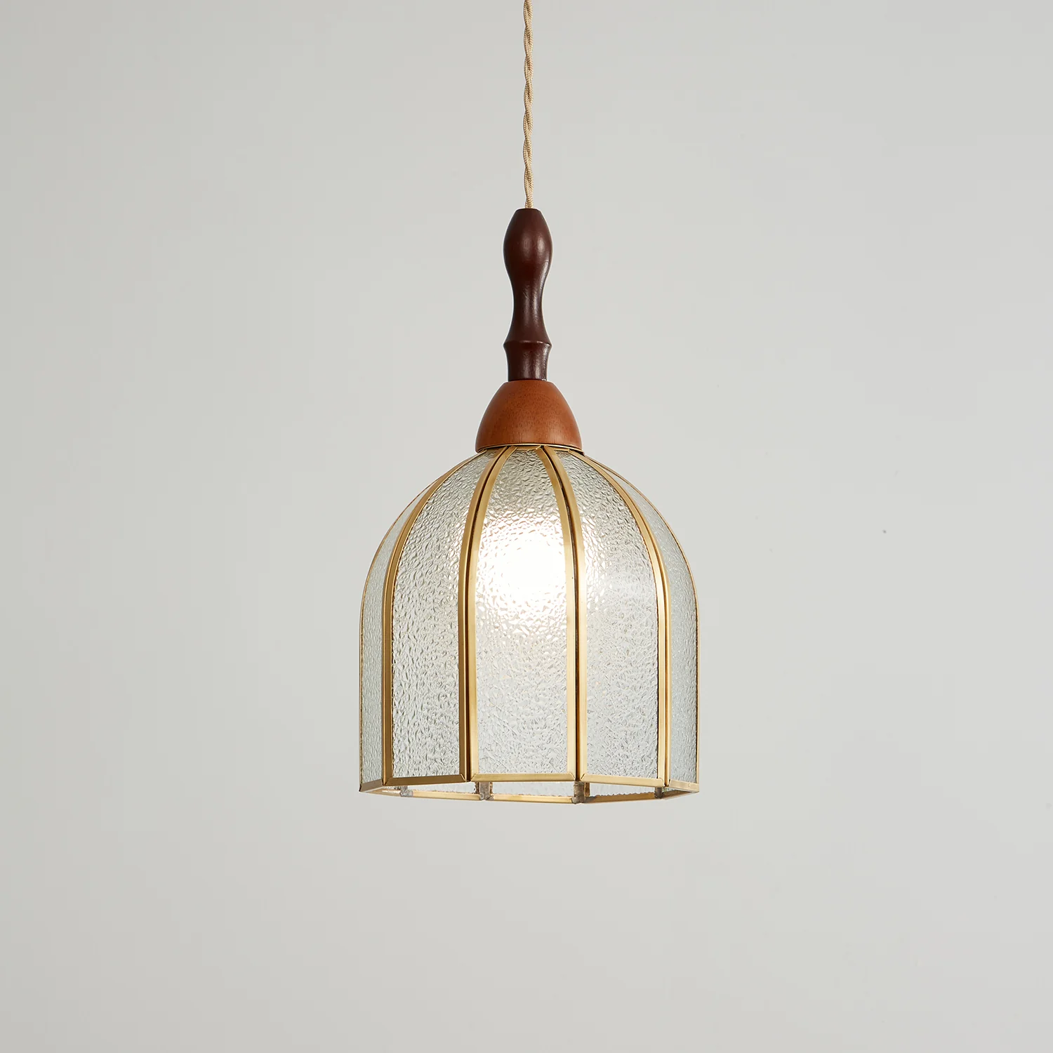 Подвесной светильник Tiffany Stained Glass - модель E, ∅22см x 35см, золотой