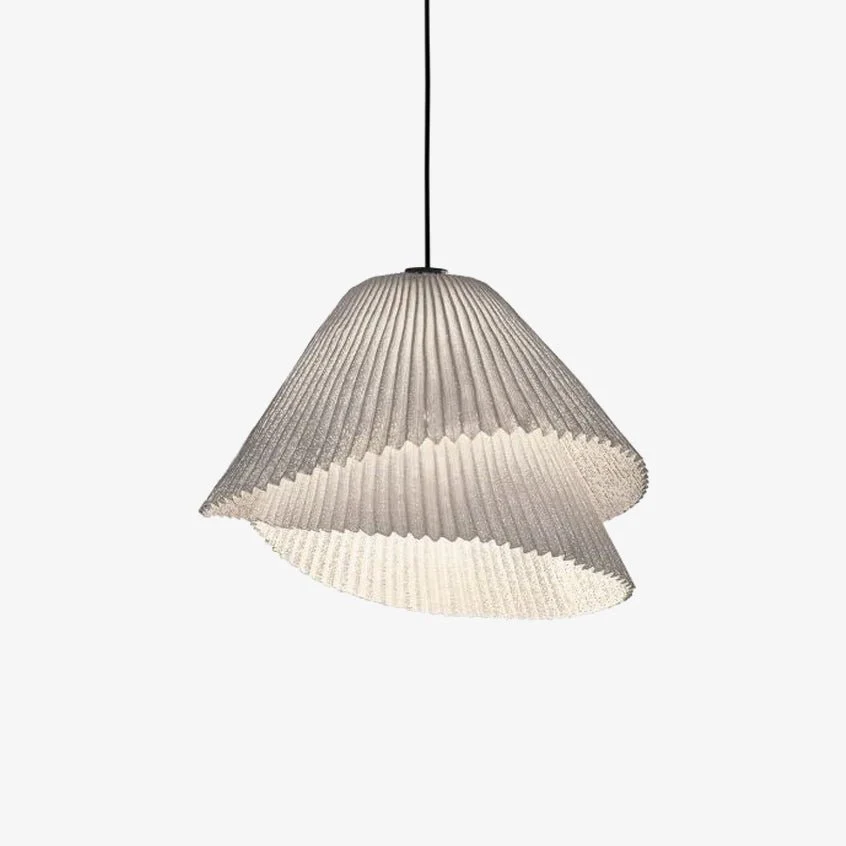 Подвесной светильник Stainless Steel Pleated - ∅20см x 150см, серый, нержавеющая сталь, холодный свет