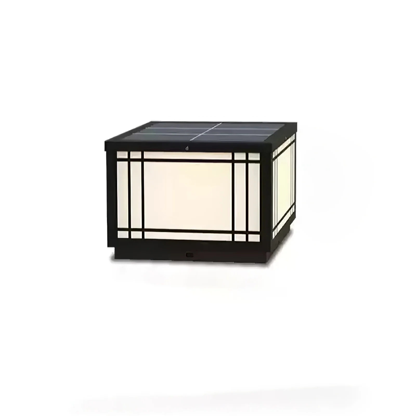 Уличный светильник Harrison Solar Cube - 40см x 40см x 18см, черный, белый, теплый свет